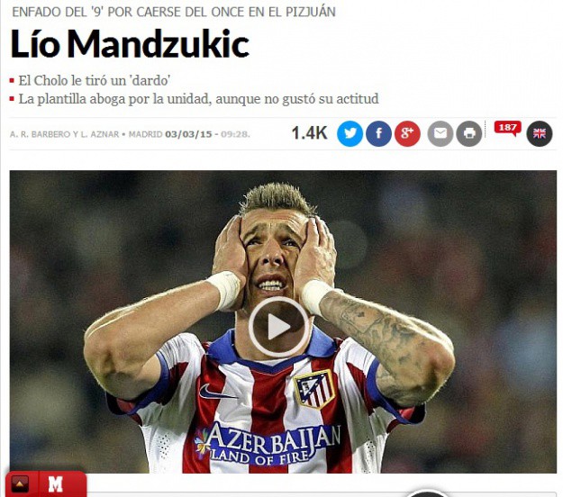 Marca: Prvi sukob Mandžukića i Simeonea