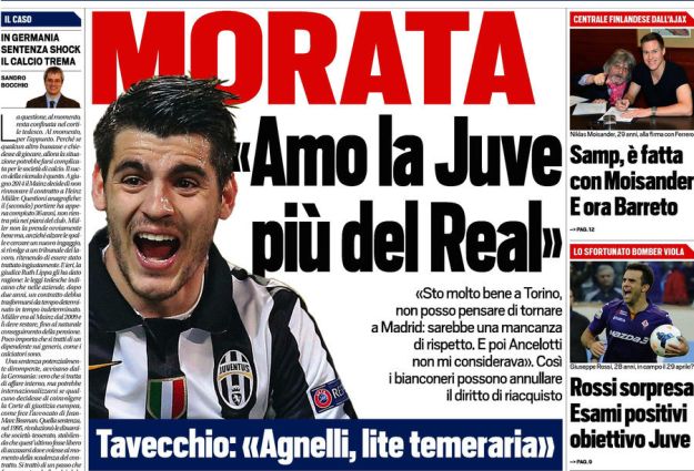 Svjetske naslovnice: Morati Juve draži od Reala i Barcino "kućno finale"