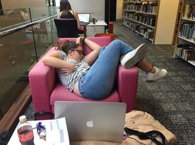 FOTO Djevojka zaspala u knjižnici, internet joj nije oprostio
