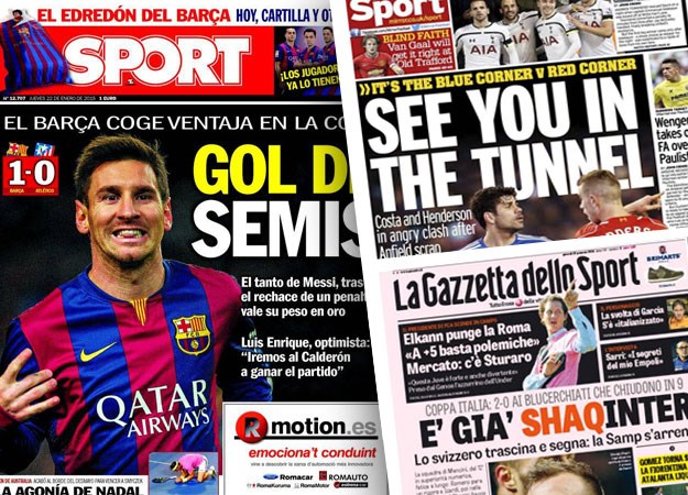 Svjetske naslovnice: Sukob Coste i Hendersona, Messijev gol za polufinale i ShaqInter