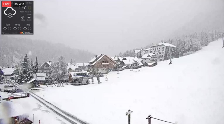 VIDEO Prvi snijeg ove sezone zabijelio Kranjsku Goru