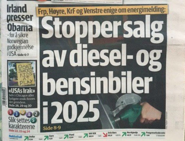 Norveška će zabraniti benzince i dizelaše