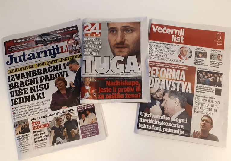 Vodeće hrvatske novine danas su izašle bez čovjeka s križem na naslovnici
