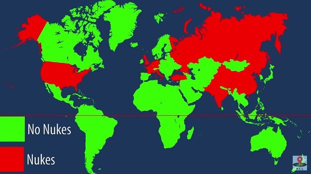 VIDEO Ova karta pokazuje gdje se nalaze sve nuklearne bombe na svijetu - i koja nam je najbliža