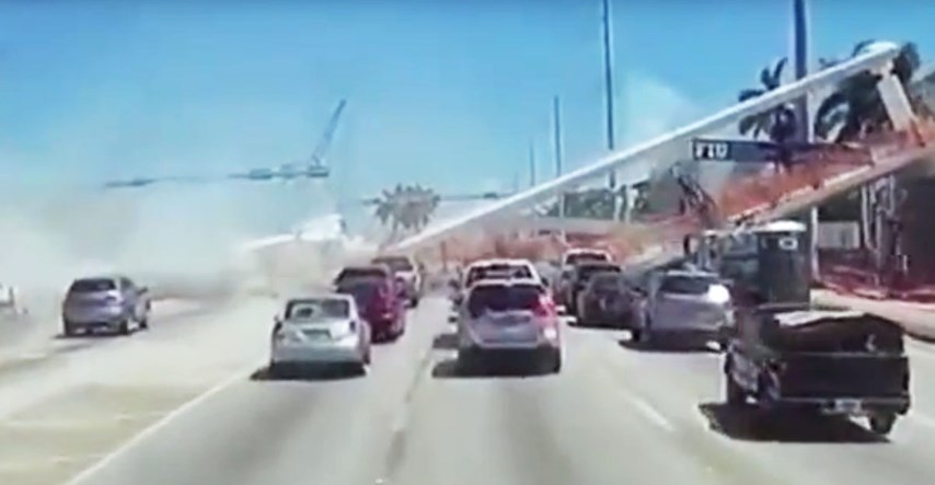 VIDEO Vozač snimio trenutak urušavanja mosta u Miamiju, vozio je prema njemu