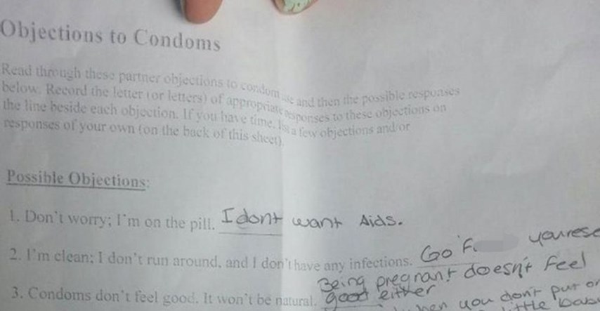 Zbog ovih odgovora na testu o seksu učenicu su suspendirali iz škole
