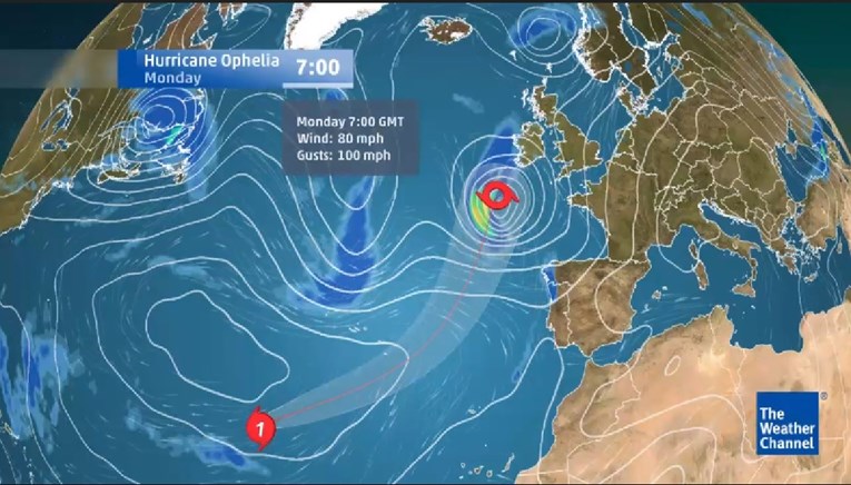 VIDEO STOLJETNI REKORD Formirao se novi uragan nad Atlantikom: Ophelia prijeti Europi