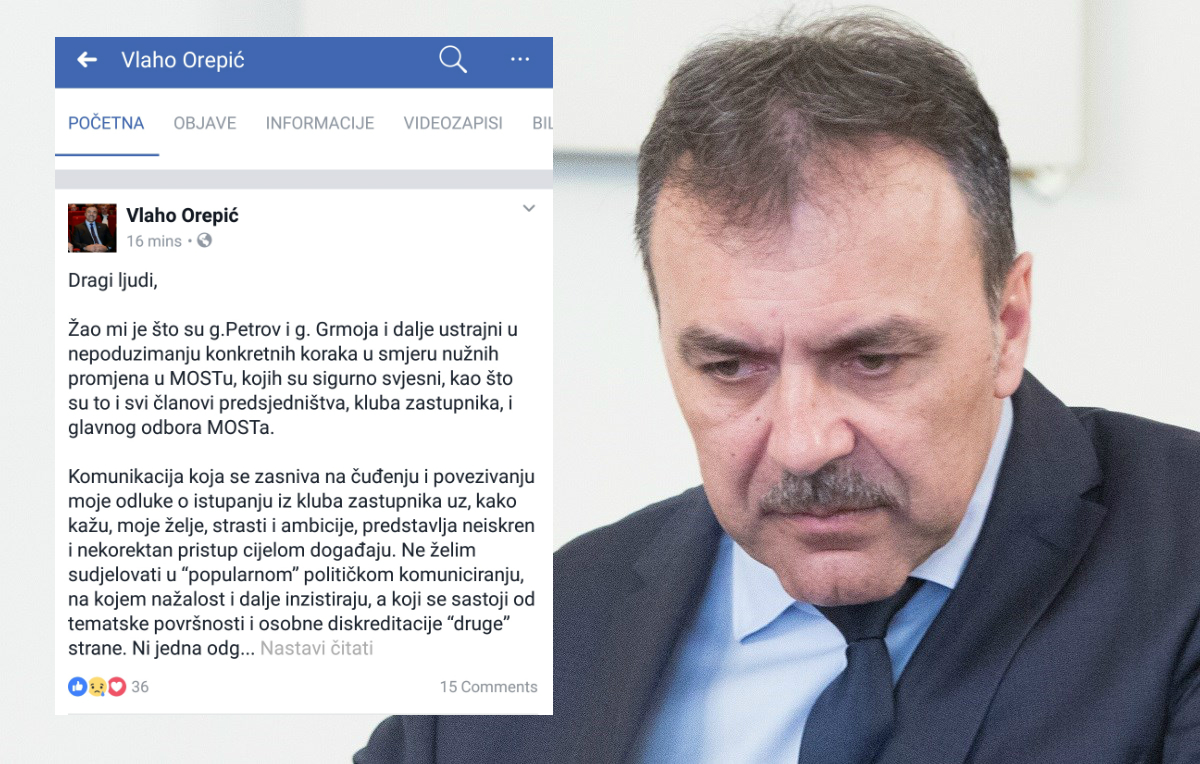 Orepić na Facebooku žestoko napao Grmoju i Petrova