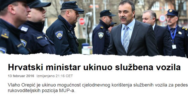 Orepićev potez odjeknuo regijom, mediji pišu o tome kako je hrvatski ministar ukinuo službena vozila