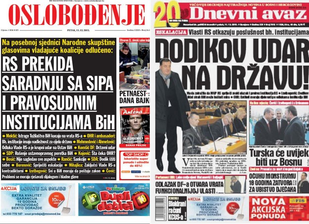 Mediji: "BiH je u novoj dubokoj krizi, prijete oružani sukobi"