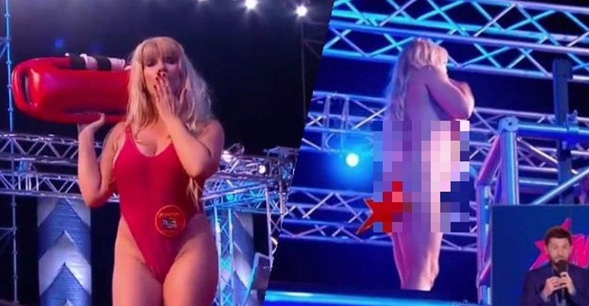 VIDEO Dvojnica Pamele Anderson skinula se potpuno gola u emisiji uživo