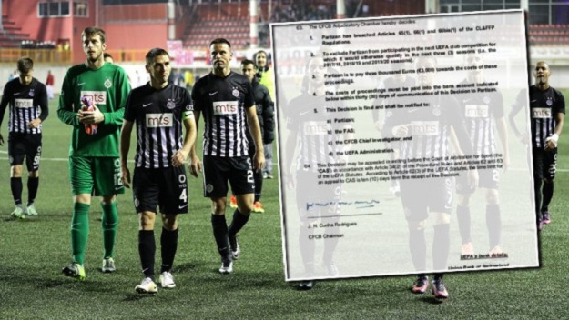 FOTO Pročitajte zašto je Partizan izbačen iz Europe