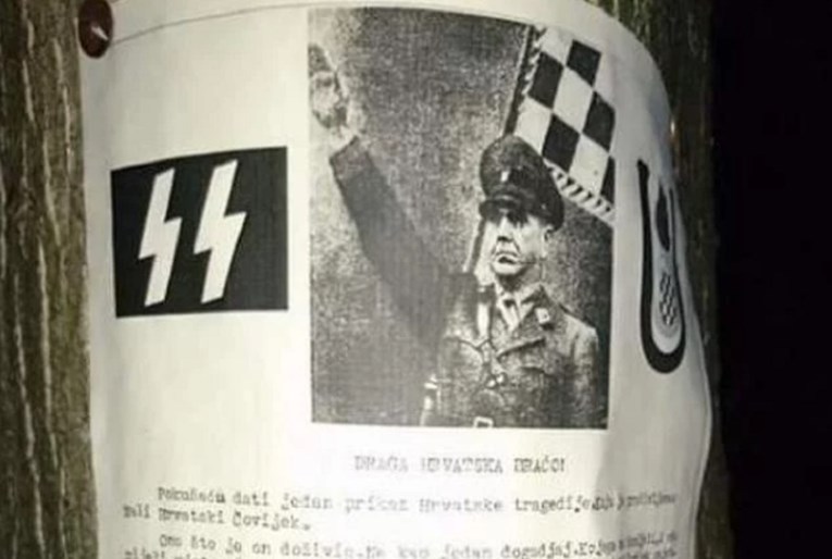 FOTO Naselje u Sarajevu oblijepljeno plakatima s Pavelićem i ustaškom "čestitkom"