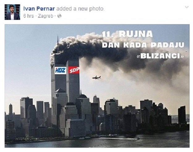 Pernar se na Facebooku sprda s tragedijom u kojoj je poginulo 3000 ljudi: "Obriši ovo ako imaš imalo pameti"