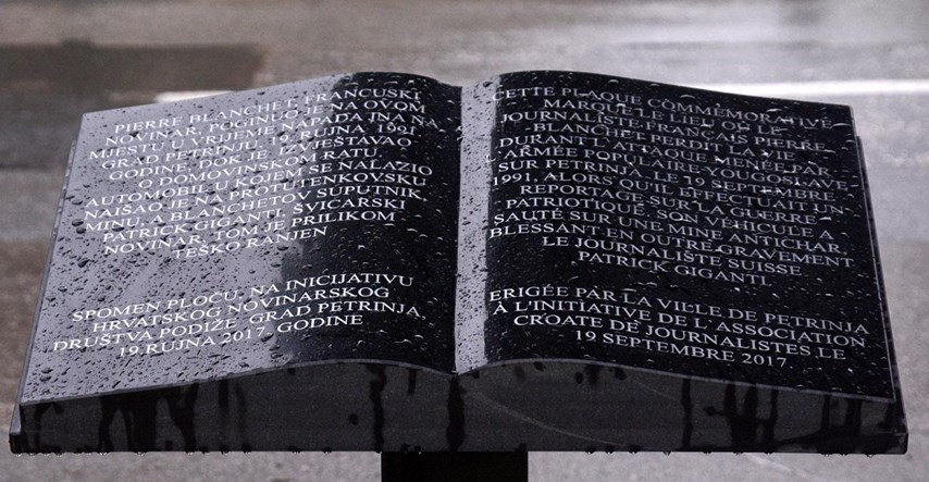 Otkriven spomenik Pierreu Blanchetu, francuskom novinaru koji je poginuo u Domovinskom ratu
