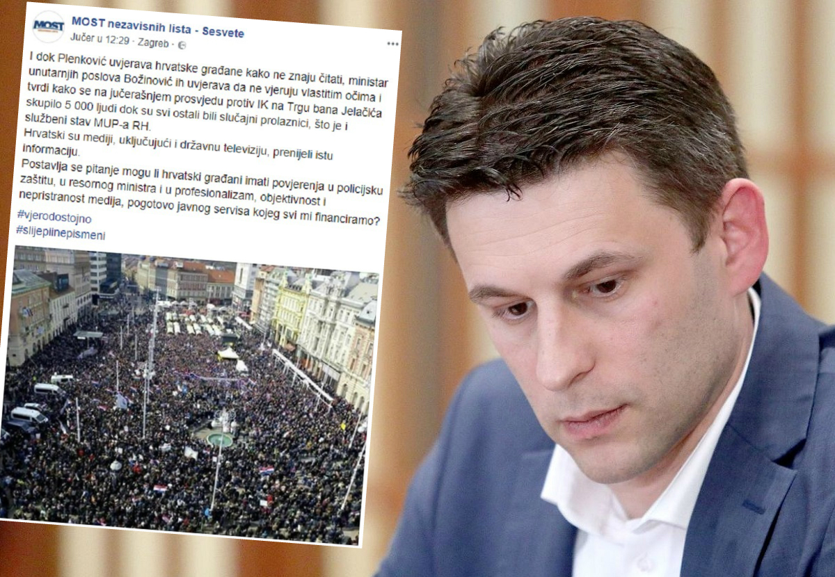 Je li Most ovom objavom na Fejsu podržao prosvjed protiv Istanbulske konvencije?
