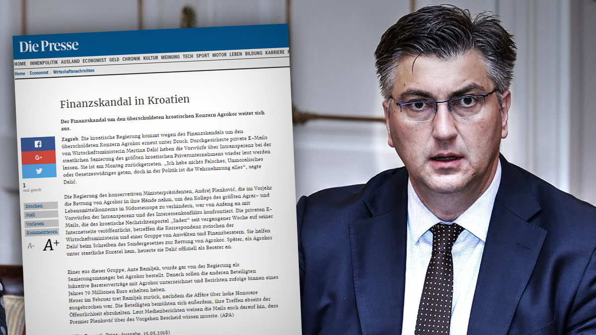 AUSTRIJSKI MEDIJI Golemi skandal trese Plenkovićevu vladu