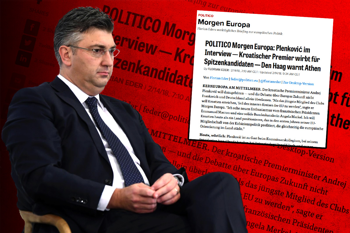 PLENKOVIĆ ZA POLITICO "Želim Hrvatsku voditi do 2024. godine"