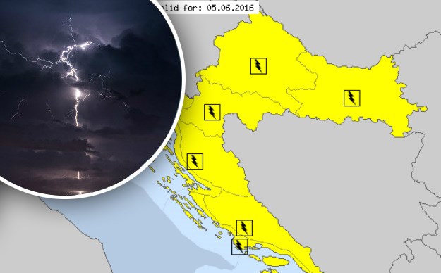 Proglašen žuti alarm za Hrvatsku: Diljem zemlje se očekuju grmljavinski pljuskovi