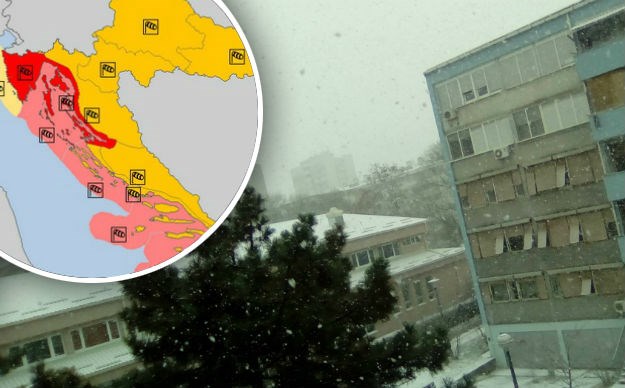 CRVENI ALARM Danas obilni pljuskovi i nevere, snijeg već pada u Zagrebu, najgore tek dolazi