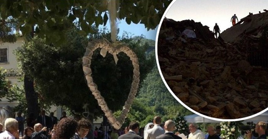 FOTO Potres ih nije mogao spriječiti: Usred talijanskih ruševina vjenčao se sretni par