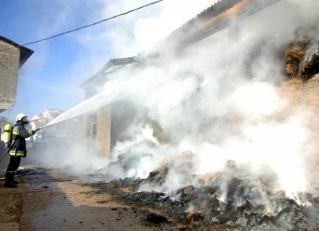 Požar progutao staju u istarskim Jehnićima: Gori tisuću bala sijena
