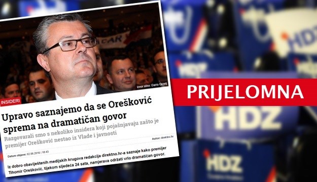 HDZ-ovci objavili: Orešković se sprema podnijeti ostavku