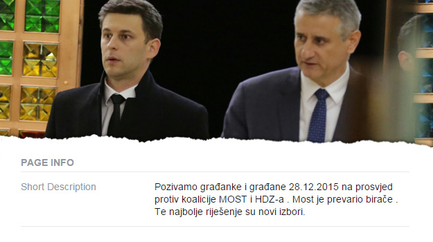 28. prosinca prosvjed protiv koalicije MOST-HDZ: Dolazite li?