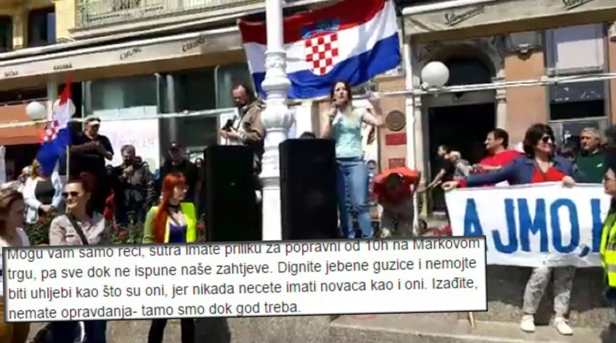 ORGANIZATORICA PROSVJEDA "Svi koji jučer niste došli, dignite guzice i dođite u 10 na Markov trg"