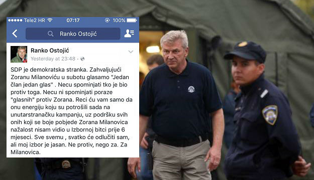 Ostojić podržao bivšeg šefa Vlade: Oni se boje pobjede Zorana Milanovića