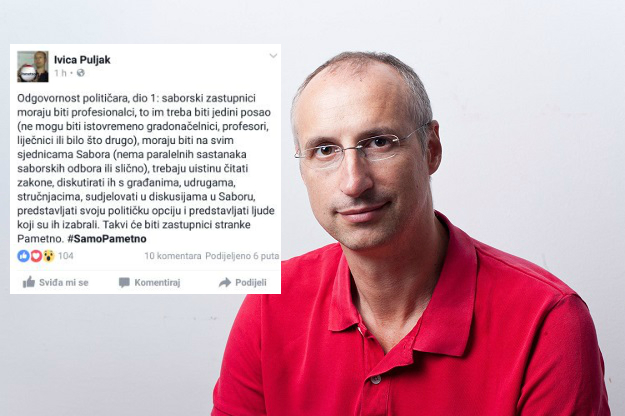 Ivica Puljak: Zastupnici ne mogu biti istovremeno i gradonačelnici, trebaju biti na svakoj sjednici