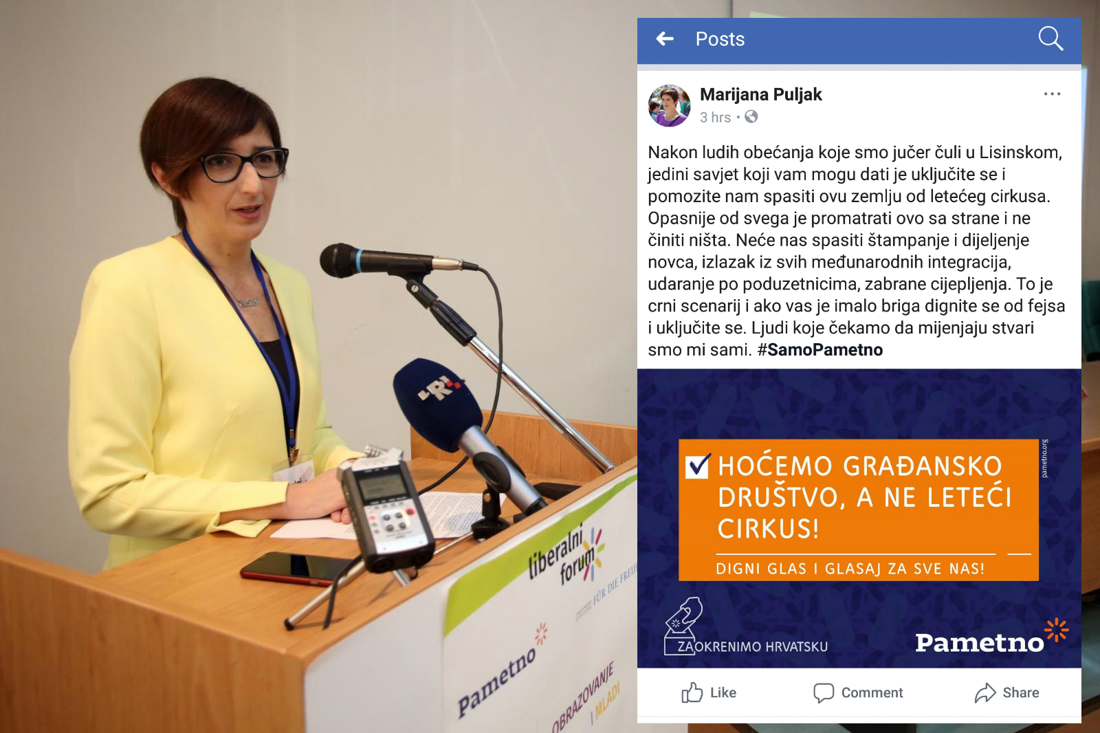 Marijana Puljak o Živom zidu: "Opasnije od svega je gledati ovaj cirkus i ne činiti ništa"