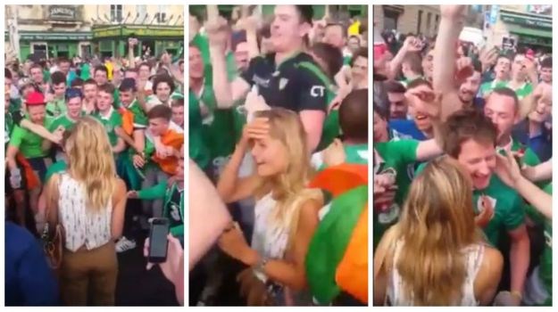 VIDEO Hit na Fejsu: Pogledajte kako je gomila irskih navijača pomogla frendu da zavede plavušu