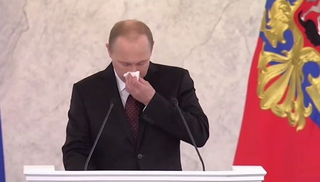 Putin samo šutio, kašljucao i puhao nos, ali svi su mu zapljeskali na kraju