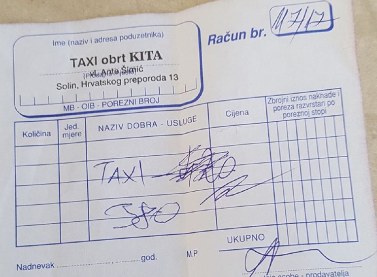 FOTO Vožnju od zračne luke do Splita turistima naplatio 380 kuna