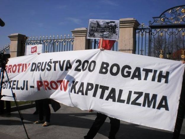 Radnička fronta ispred feudalnog dvorca Ivice Todorića: Pljačku ti nećemo nikada zaboraviti