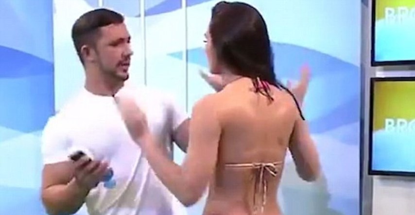 VIDEO Manekenka u tangicama izudarala tipa u emisiji uživo jer joj je dirao guzu