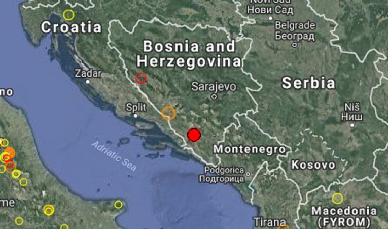 Potres jačine 3,7 stupnjeva po Richteru pogodio Bosnu, osjetio se i na jadranskoj obali
