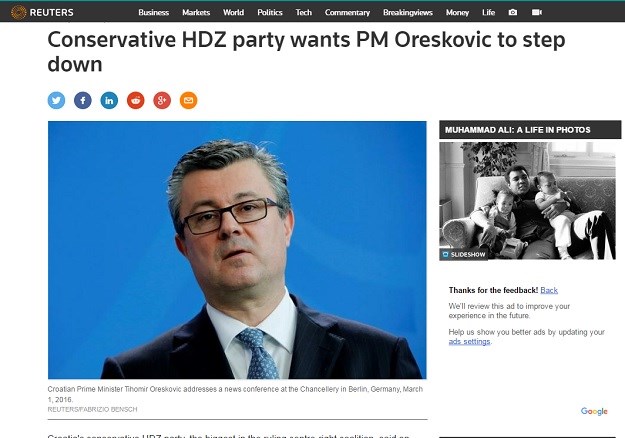 Strane agencije se raspisale o raspadu hrvatske vlasti: "Politički rat za spas Karamarka"
