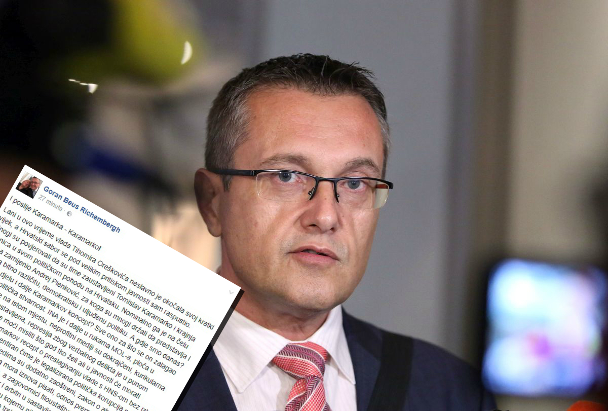 Beus Richembergh žestoko napao Plenkovića: "Sve što je Karamarko želio, ovaj ostvaruje"