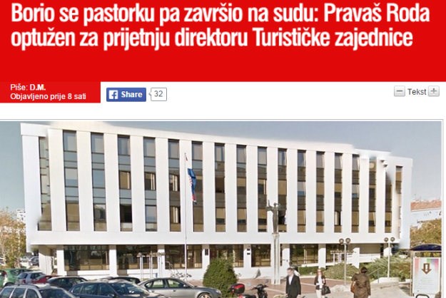Reagiranje Damira Rode Ćosića na članak o optužbi za prijetnju direktoru Turističke zajednice