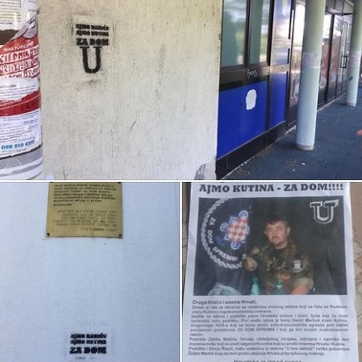 FOTO U Kutini osvanuli ustaški grafiti koji slave HDZ-ovog kandidata na izborima