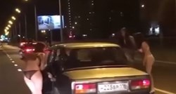 VIDEO Ruskinje se nasred ceste skinule u gaćice i žicale lovu - kako bi upecale muža