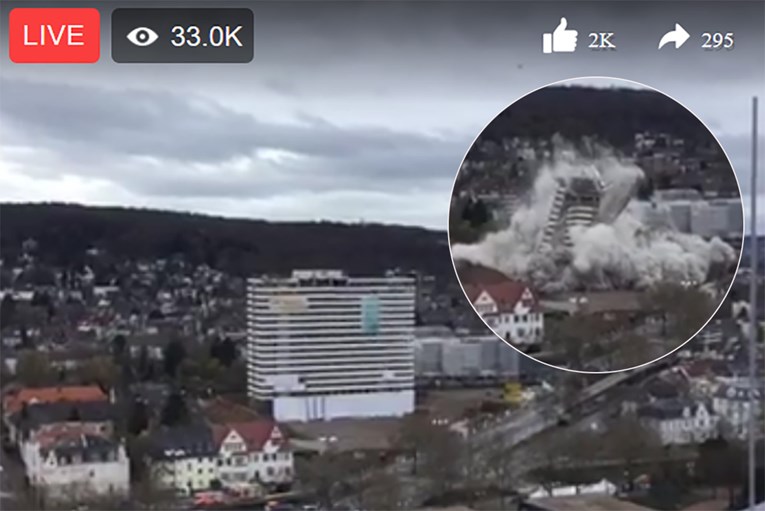 VIDEO U par sekundi srušen neboder visok 60 metara, Nijemci gledali spektakl s okolnih zgrada