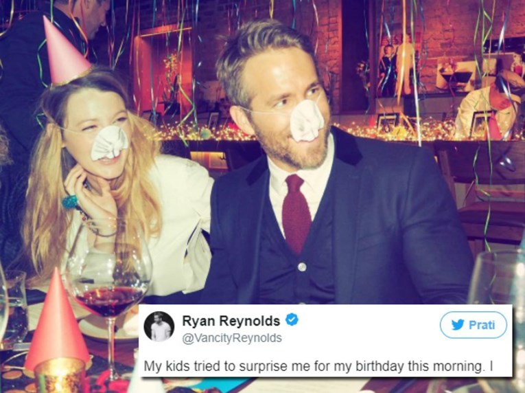 Morate pročitati urnebesni tvit koji je Ryan Reynolds napisao o vlastitoj djeci na svoj rođendan