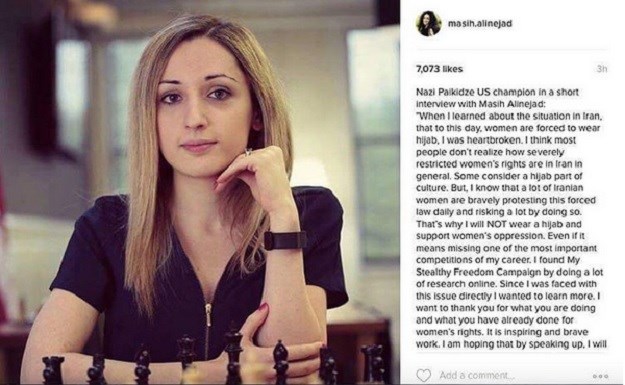 Šahovska prvakinja odbila sudjelovati na prvenstvu u Iranu jer bi morala nositi hidžab