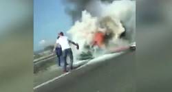 VIDEO Na zagrebačkoj obilaznici se zapalio auto