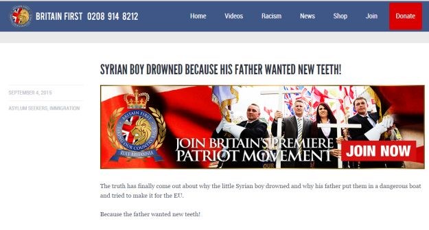 Britanska stranka patriota: "Dosta je  nametanja krivnje,  Aylan se utopio jer je otac htio nove zube"
