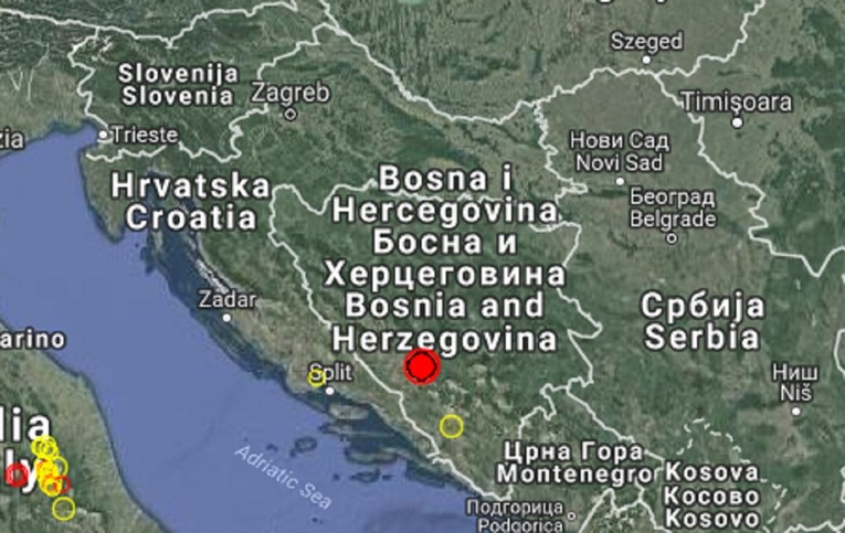 Tri jača potresa pogodila BiH, osjetili su se i u Splitu
