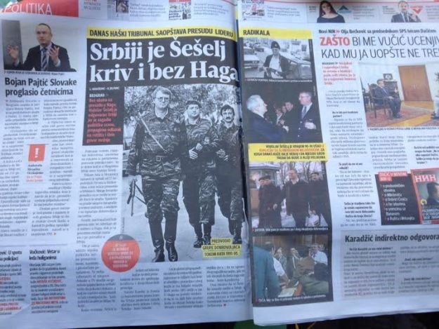 Srpski mediji: Šešelj je kriv i bez Haaga, trebalo mu se suditi u Srbiji za govor mržnje